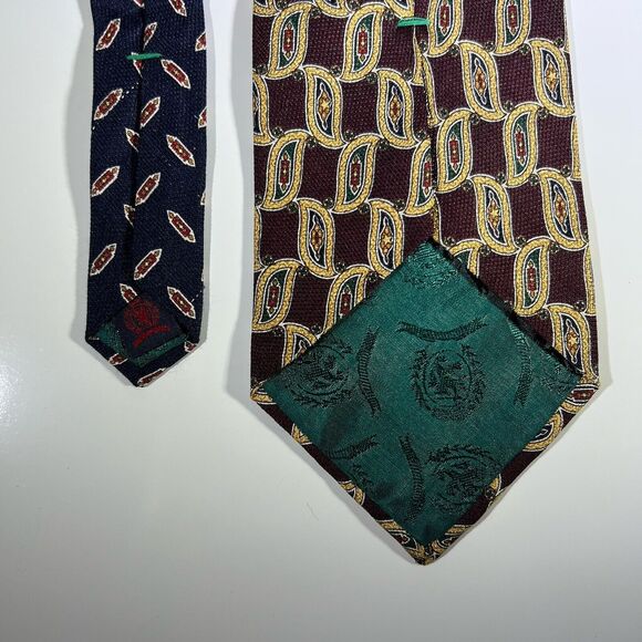 Tommy Hilfiger Lot Of 2 Dual Tone Ties Paisley And Stripe - Picture 3 of 8